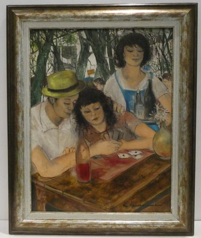 null CHARBONNEL Marcel (1901-1981), "Le Couple de la table aux souvenirs", huile...