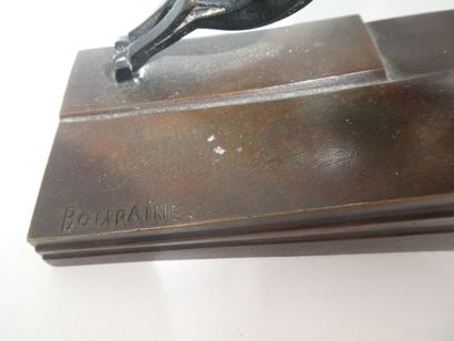  BOURAINE Marcel André (1886-1948), ''Diane chasseresse'', sculpture en bronze patiné...