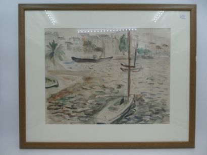null CARADOT Louis (1896-1980), "Bord de mer" aquarelle signée en bas à gauche, 31...