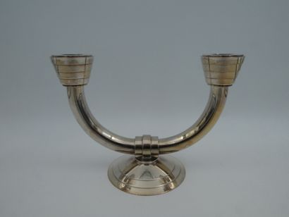 null CHRISTOFLE, bout de table en bronze argenté, hauteur 13 cm