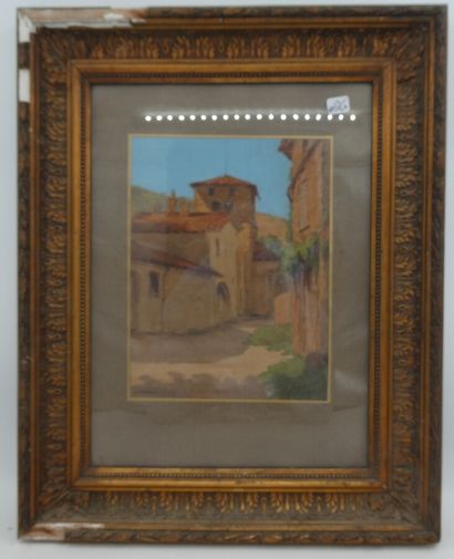 null H. LIGIER, "Paysage de Saint-Romain", 1925, aquarelle sur papier signée et datée...