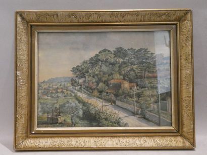 null AVRINSKI, "Paysage", aquarelle signée et datée 1925 en bas à gauche, 26 x 35...