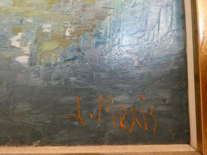 null MEXIS Jean, "HYDRA Le Port Partie Ouest", huile sur panneau signée en bas à...