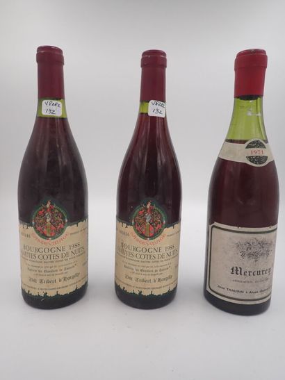 null HAUTES COTES DE NUITS, domaine du Duc Tribert d'Argilly, 1988 (2-bouteilles)...