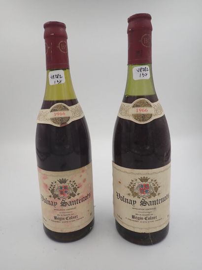 null VOLNAY, Domaine Santenots, Begin Colnet, 1966 (2-bouteilles) niveau très légerement...