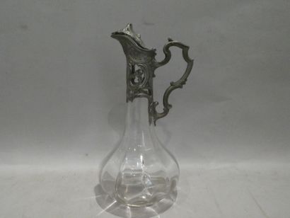 null Aiguière en verre et régule, hauteur 30 cm