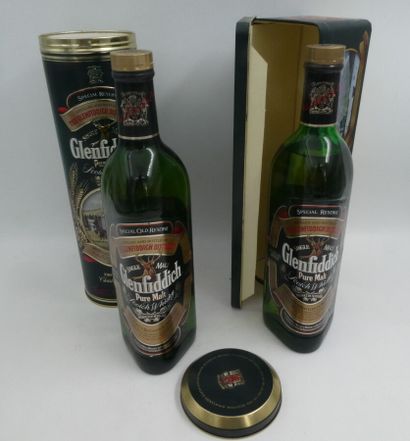 null LOT 2 Glenfiddich Pure Malt Whisky, dans leurs boites.
