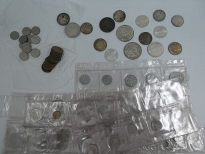 null LOT de 73 pièces de collection démonétisées France dont argent 289 gr