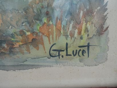 null LUCET Georges (né en 1933), "Paysage d'automne", aquarelle, signée en bas à...