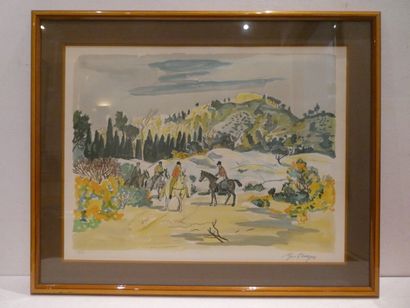 null BRAYER Yves (1907-1990), "Paysage de Provence", lithographie signée en bas à...