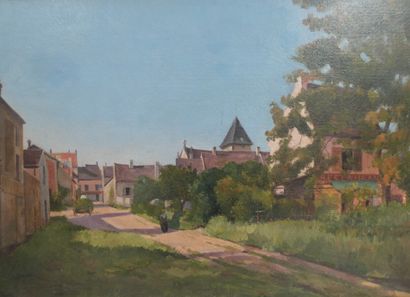 null GALIEN-LALOUE Eugène (1854-1941), "Rue de village ensoleillée ", huile sur toile...