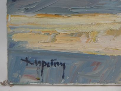 null DUPERAY Alain (né en 1949 Bourg-de-Thizy), "Rue de Thizy" huile sur toile signée...
