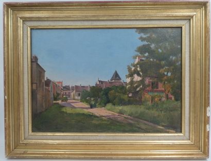 null GALIEN-LALOUE Eugène (1854-1941), "Rue de village ensoleillée ", huile sur toile...