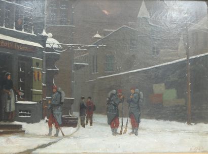 null GIRIN David (1848-1917), "Scène militaire", huile sur toile signée en bas à...