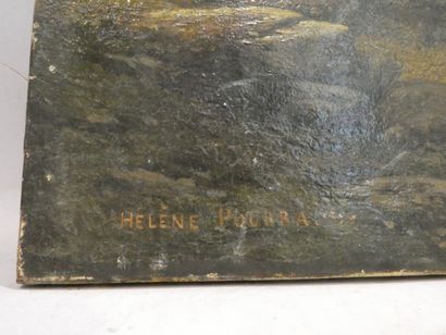 null POURRA ANSELMIER Hélène (1835-1911), "Paysage rural animé", huile sur toile...