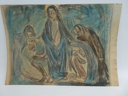 null TETE Maurice Louis (1880-1948), "Arbres à Beaulieu", pastel signé en bas à gauche...