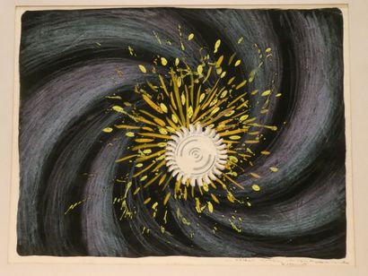 null VILLEMOT Bernard (1911-1990), composition, technique mixte crayons gouache collage...