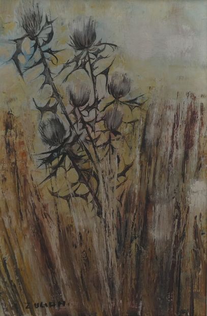 null ZULIANI Serge (1933-2015), "Chardons", huile sur toile signée en bas à gauche,...