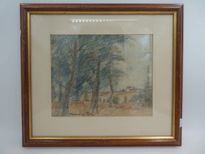 null TETE Maurice Louis (1880-1948), "Beaulieu", pastel signé en bas à gauche, 26...