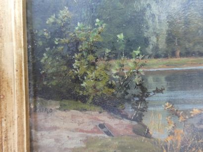 null BAIRD William Baptiste (1847-1917), " Nogent sur Marne ", huile sur panneau...