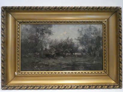 null NOIROT Emile (Roanne, 1853 - Le Bourzat, 1924), "A Pincourt Loire 1899", huile...