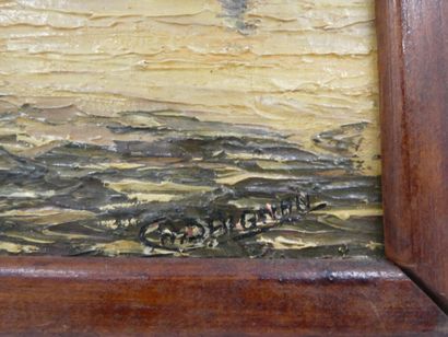 null CH. DAIGNAN, "Marine", huile sur toile signée en bas à droite, 28 x 23 cm