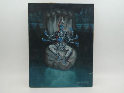 null COSTE Ginette (1928- ), "Shiva" huile sur toile signée et datée 1946 en bas...