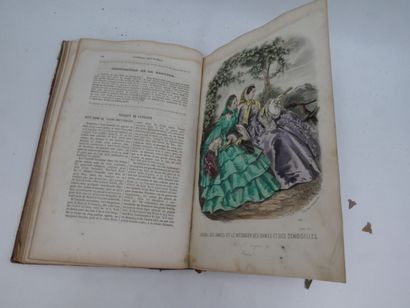 null Journal des Dames et Demoiselles 1857 avec 8 planches en couleurs, 27 x 17,5...