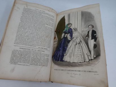null Journal des Dames et Demoiselles 1857 avec 8 planches en couleurs, 27 x 17,5...