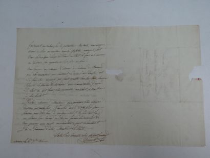 null Une lettre manuscrite adressée à Monsieur le Comte de Bernis et datée 1814