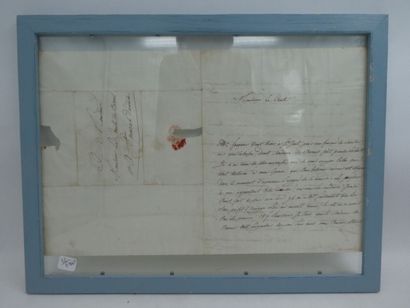 null Une lettre manuscrite adressée à Monsieur le Comte de Bernis et datée 1814