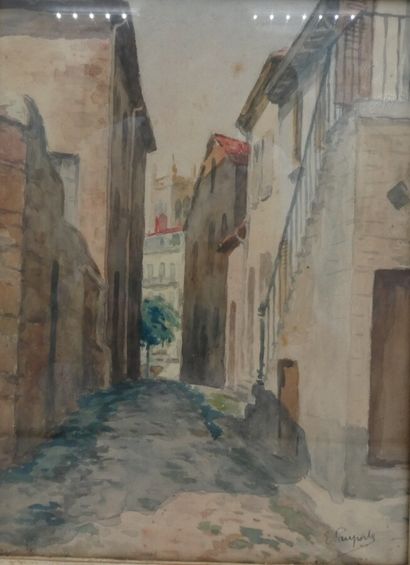 null PAUPORTE Edouard (1868-1939), "Vue du clocher de l'église saint-Etienne Roanne",...