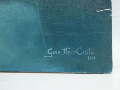 null COSTE Ginette (1928- ), "Shiva" huile sur toile signée et datée 1946 en bas...