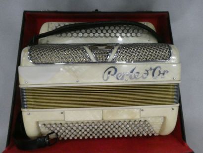 null PERLE D'OR ITALIA un accordéon avec sa malette de transport, (en l'état)