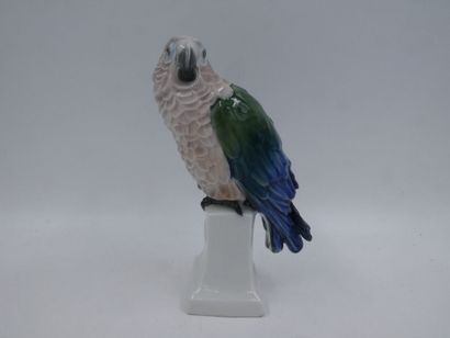 null ROSENTHAL un perroquet en porcelaine à décor polychrome, hauteur 17 cm
