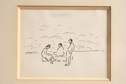 null MARQUET Albert (1872-1939) 

"Trois personnages devant la mer"

encre sur papier,...