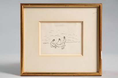 null MARQUET Albert (1872-1939) 

"Trois personnages devant la mer"

encre sur papier,...
