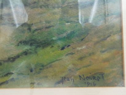 null NOIROT Jean (1887-1963), "Paysage lacustre" huile sur carton signée et datée...