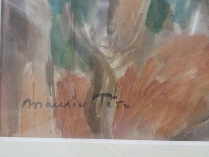 null TETE Maurice Louis (1880-1948), "Paysage", huile sur papier signée en bas à...