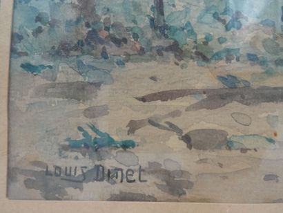 null DINET Louis (école française 20e s.), "Paysage de la Loire", aquarelle signée...