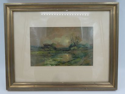 null NOIROT Jean (1887-1963), "Paysage lacustre" huile sur carton signée et datée...