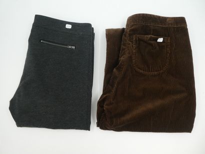 null LOT deux pantalons : JOSEPH pantalon velour côtelé marron T 38 et My Collection...