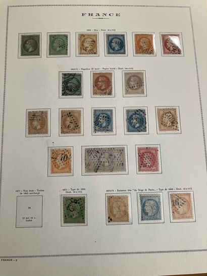 null Une collection de timbres de France en cinq albums de 1849 à 1990 (XX-X-O) comprenant...