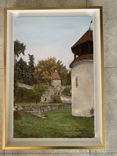 null ROSSILOL René, "Chateau du Forez", huile sur toile signée et datée 2012 en bas...