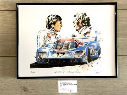 null Impression sur Papier Digital de l'oeuvre acrylique «Porsche 917 - Le Mans 70...