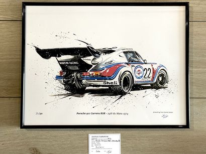 null Impression sur Papier Digital de l'oeuvre acrylique «Porsche 911 RSR Martini»...