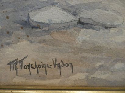null MORCHOINE-VADON Marie-Rose, "Saint Vérand Htes Alpes" aquarelle signée en bas...