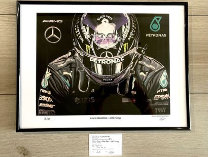 null Impression sur Papier Digital de l'oeuvre acrylique «Lewis Hamilton» de Yvan...