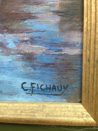 null FICHAUX C., "Le St Sylvère Lavandou", huile sur toile signée en bas à droite,...