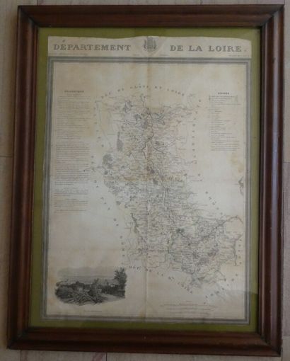null Département de la Loire gravure, 66 x 48 cm